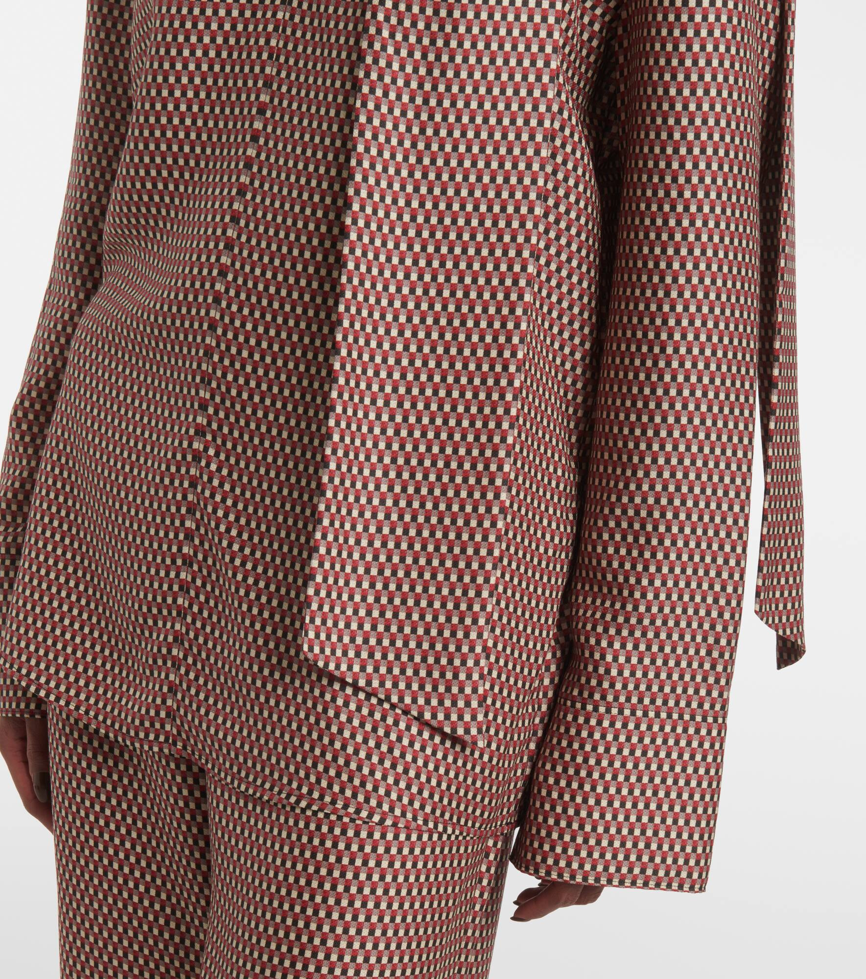 Scarf-detail printed silk blouse - 5