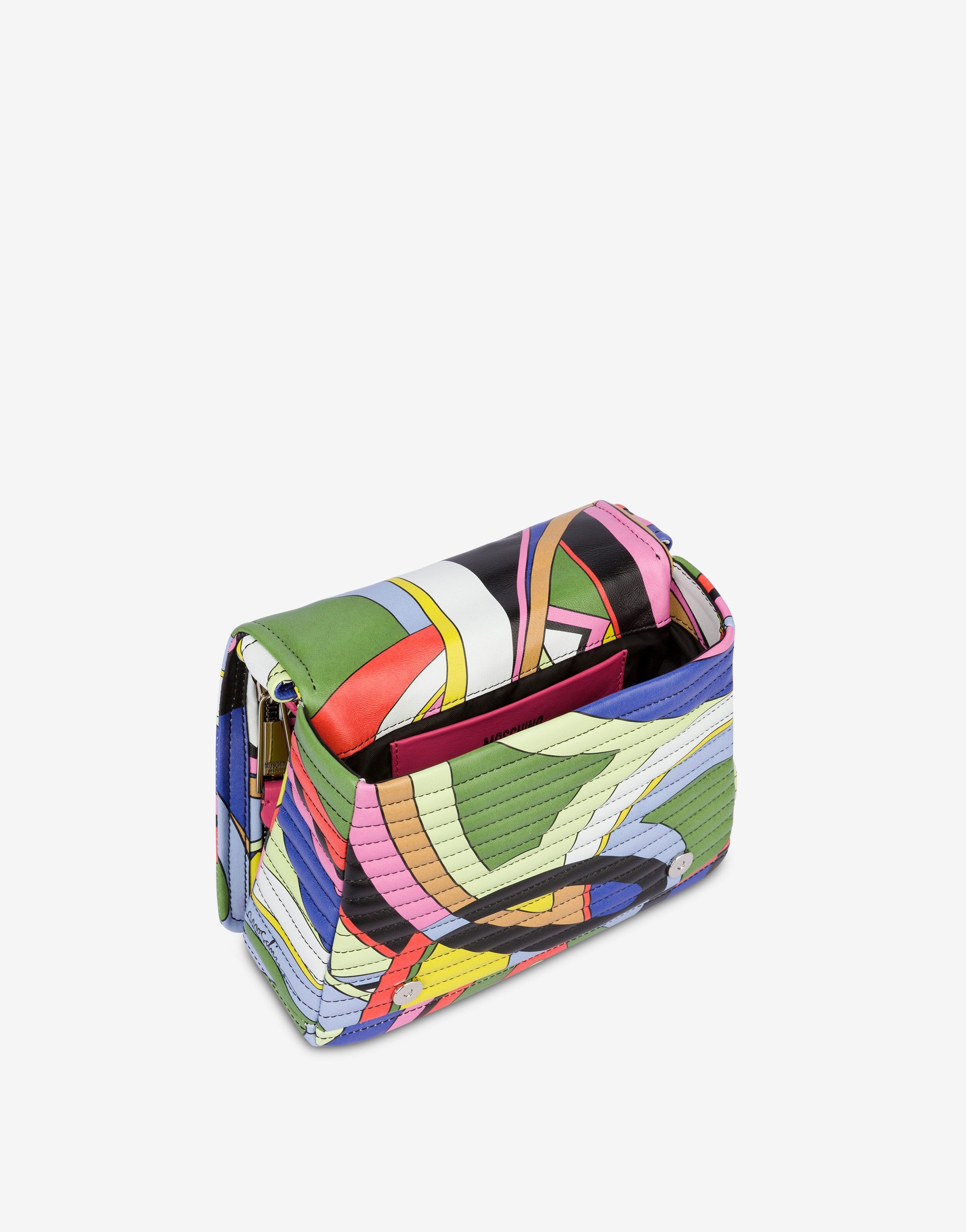 MULTI-COLOUR PRINT NAPPA LEATHER BIKER BAG - 3
