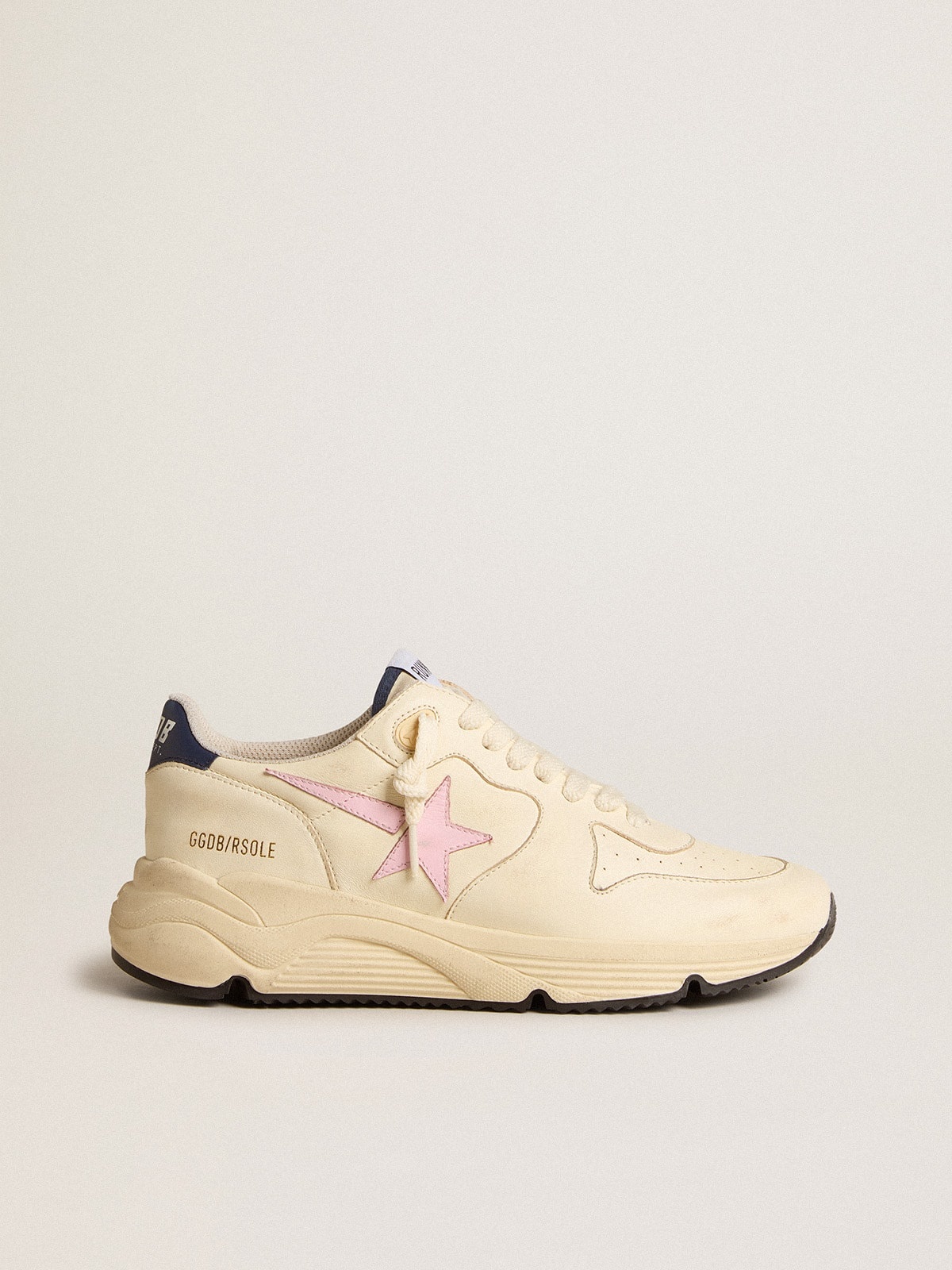 Running Sole in nappa leather with pink leather star and blue leather heel tab - 1