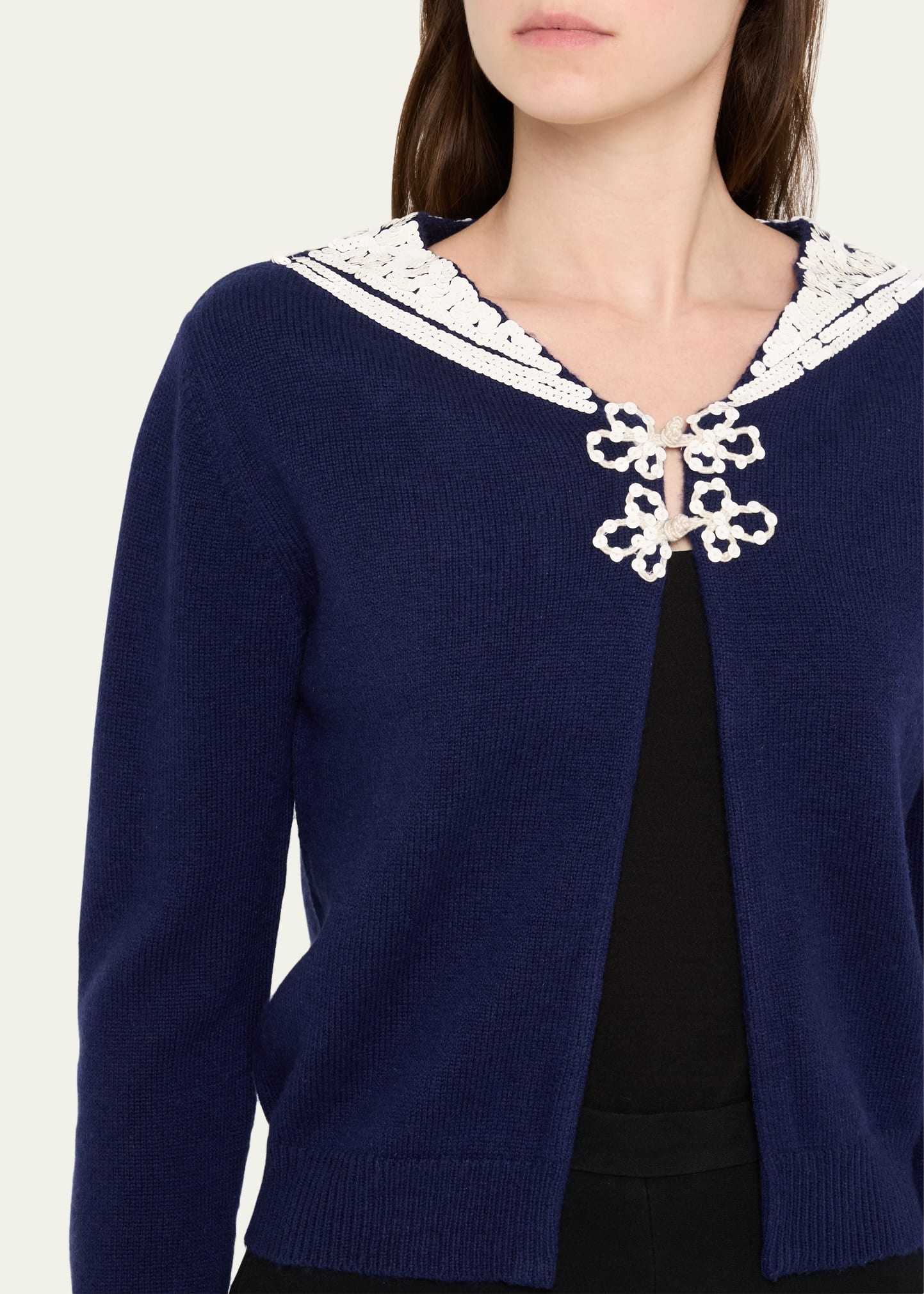 Astoria Sequined Sailor Collar Cardigan - 5
