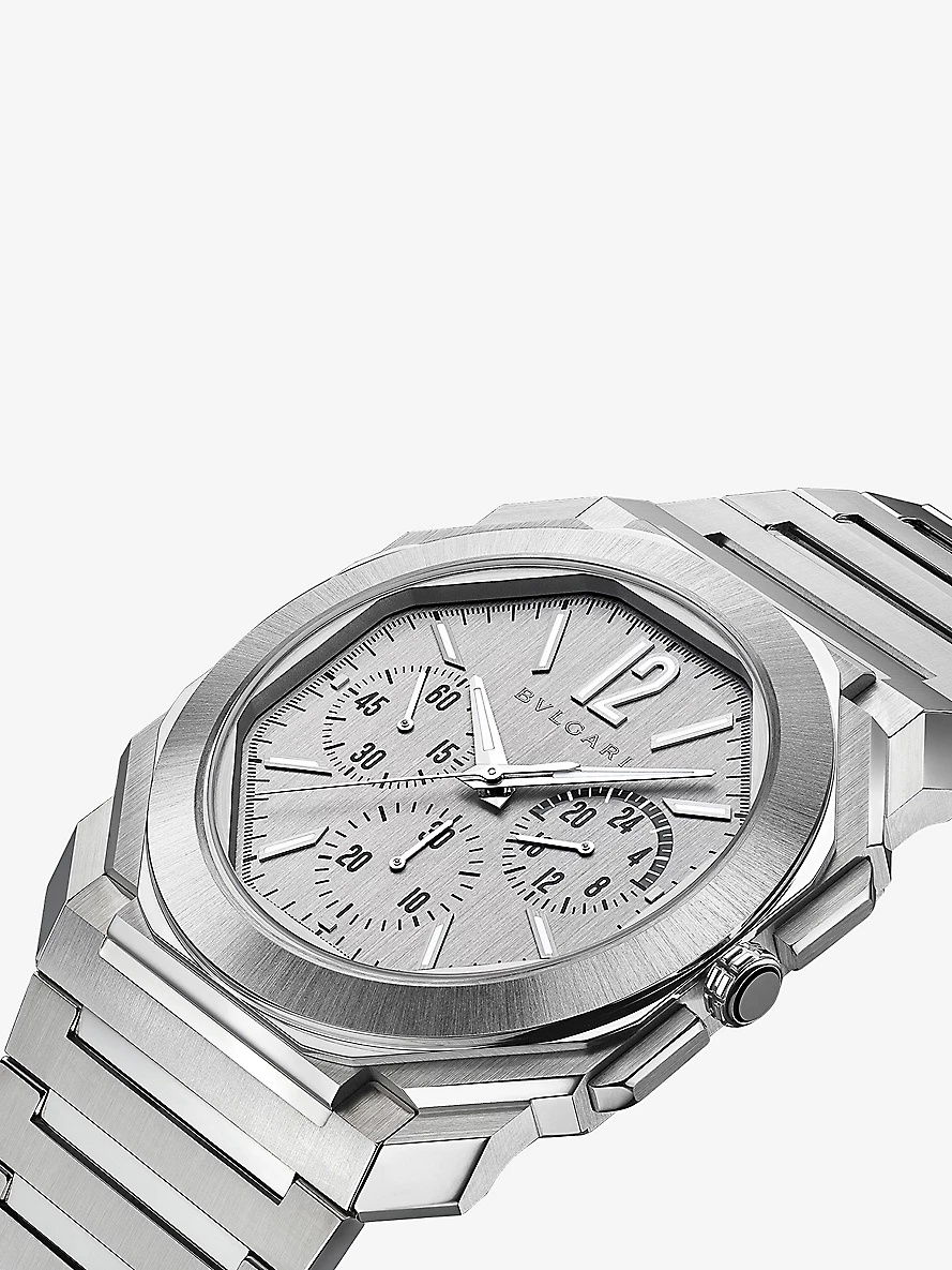 Octo Finissimo chronograph GMT stainless-steel watch - 2
