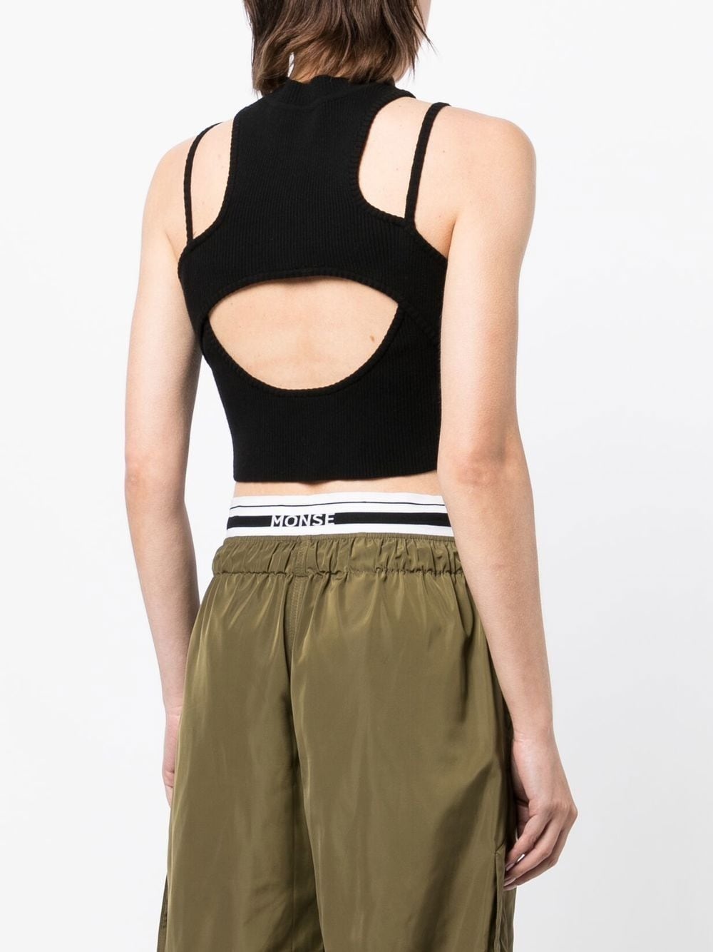 cut-out detail ribbed top - 4