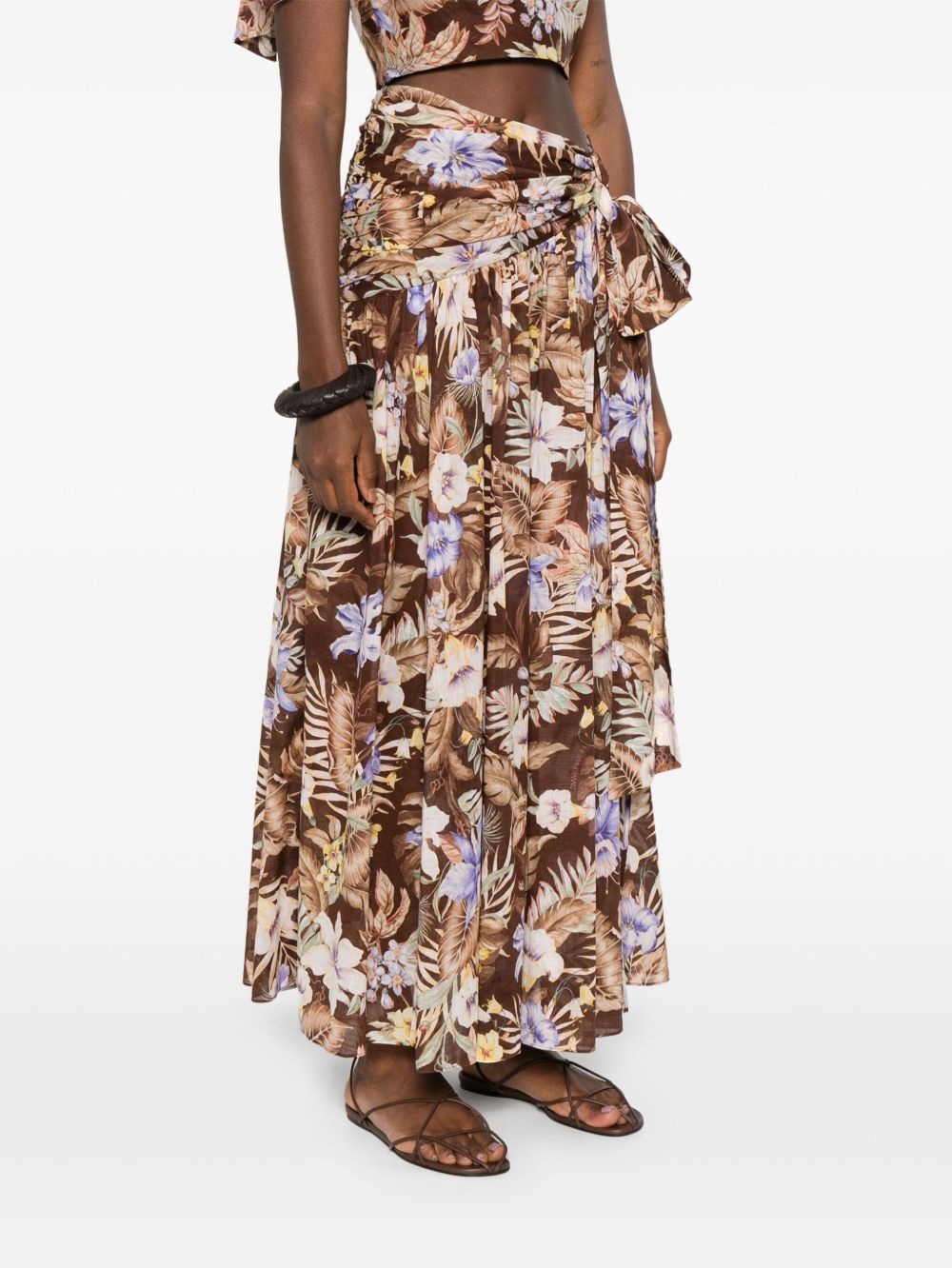 Coco bow-detail maxi skirt - 3