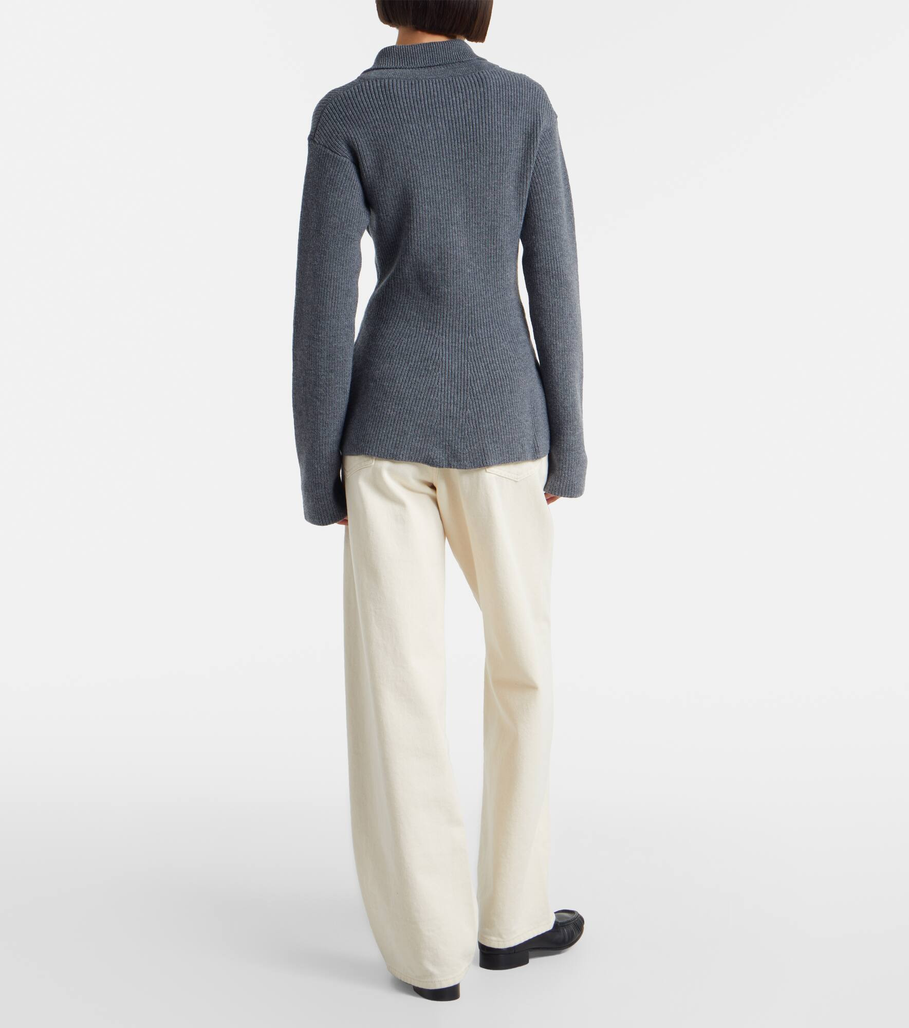 Ribbed-knit wool and cashmere cardigan - 3