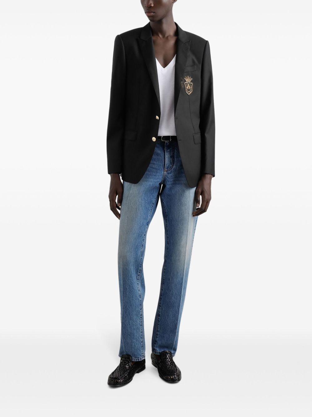 logo-appliqué blazer - 2