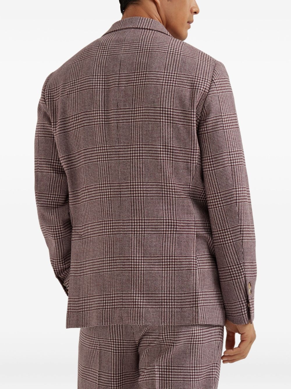 checked-pattern blazer - 4