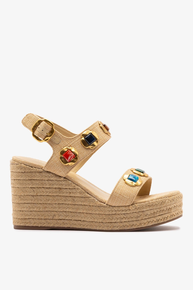 Milan Gioiello Espadrille In Beige Raffia 1