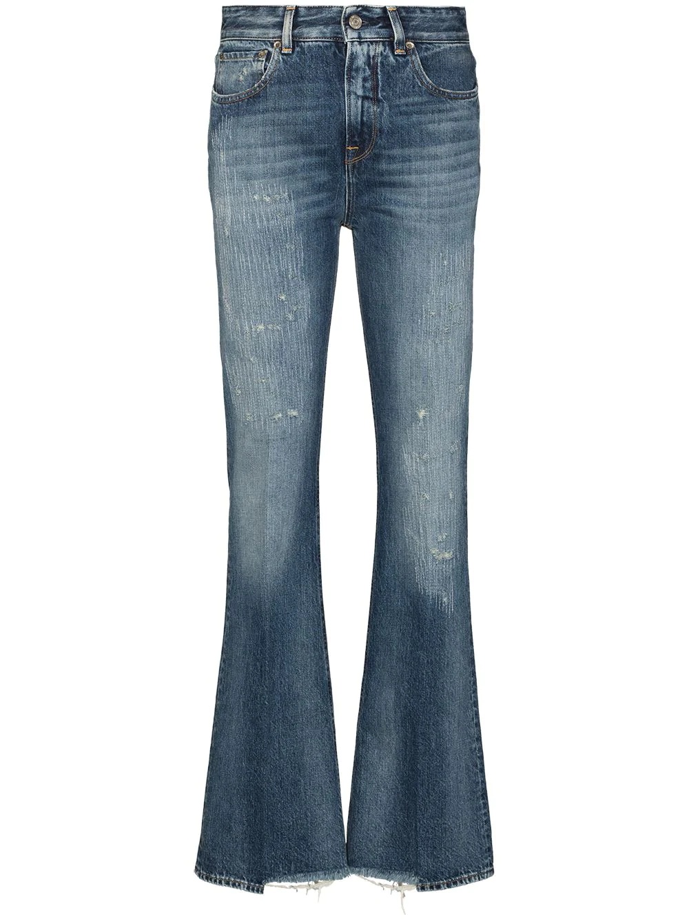 Karen distressed-effect bootcut jeans - 1