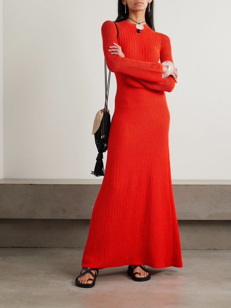 ESCVDO Cumbre open-back cotton maxi dress Red outlook