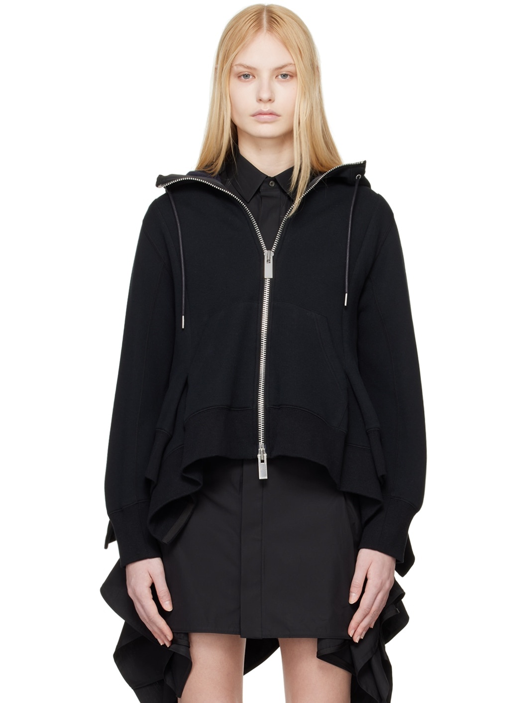 Black Sponge Sweat Hoodie - 1