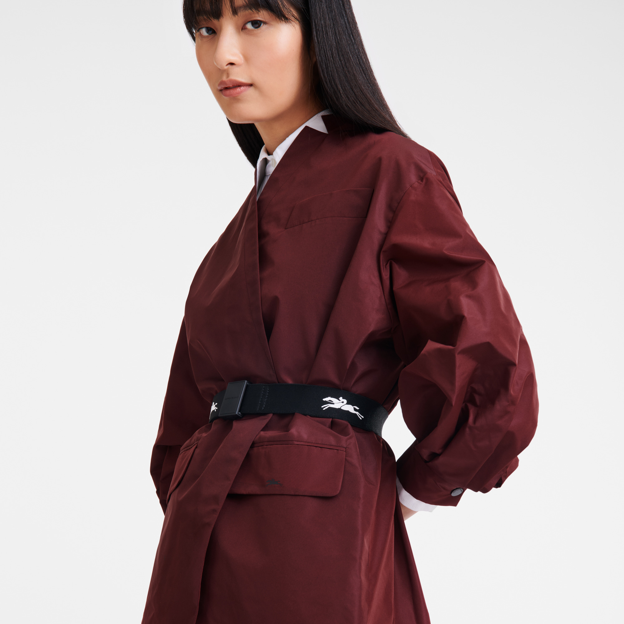 Kimono jacket Burgundy - Technical taffeta - 4