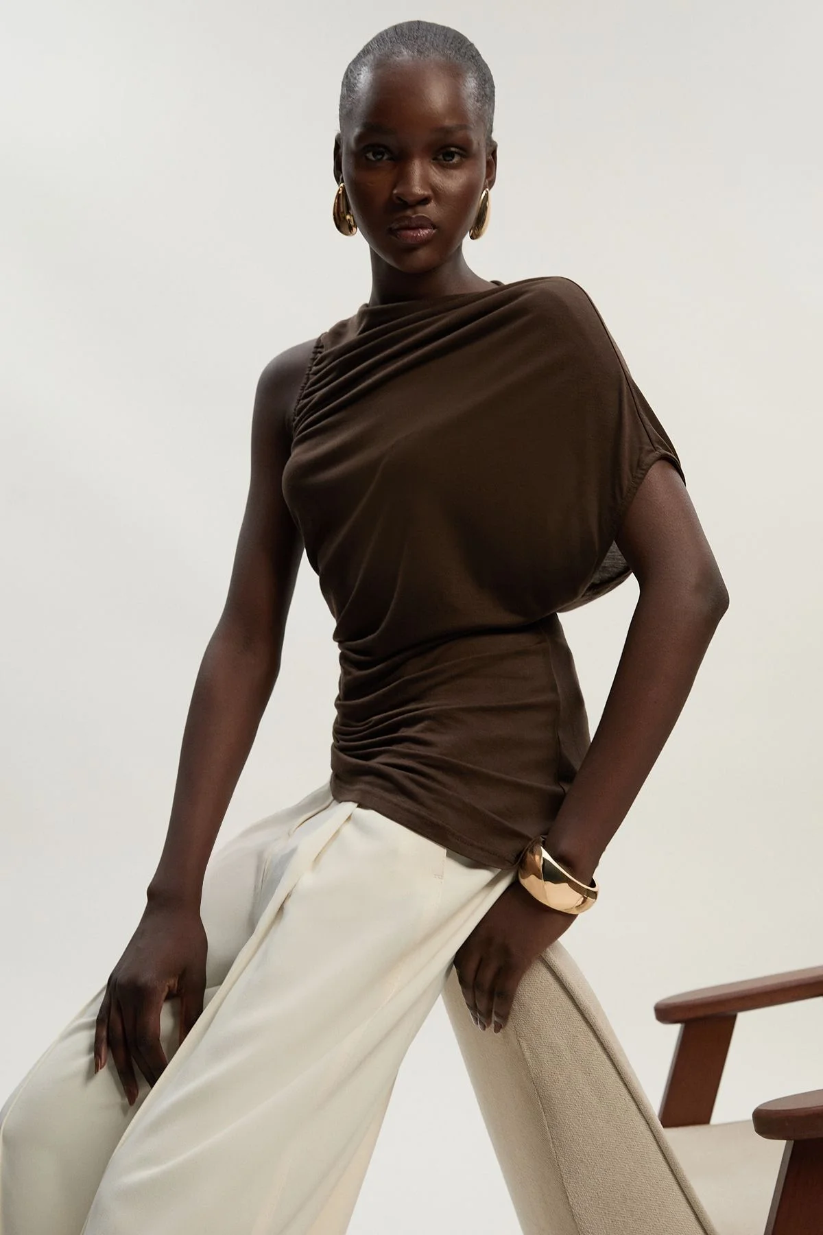 Tencel Ruched Detail Top - 1