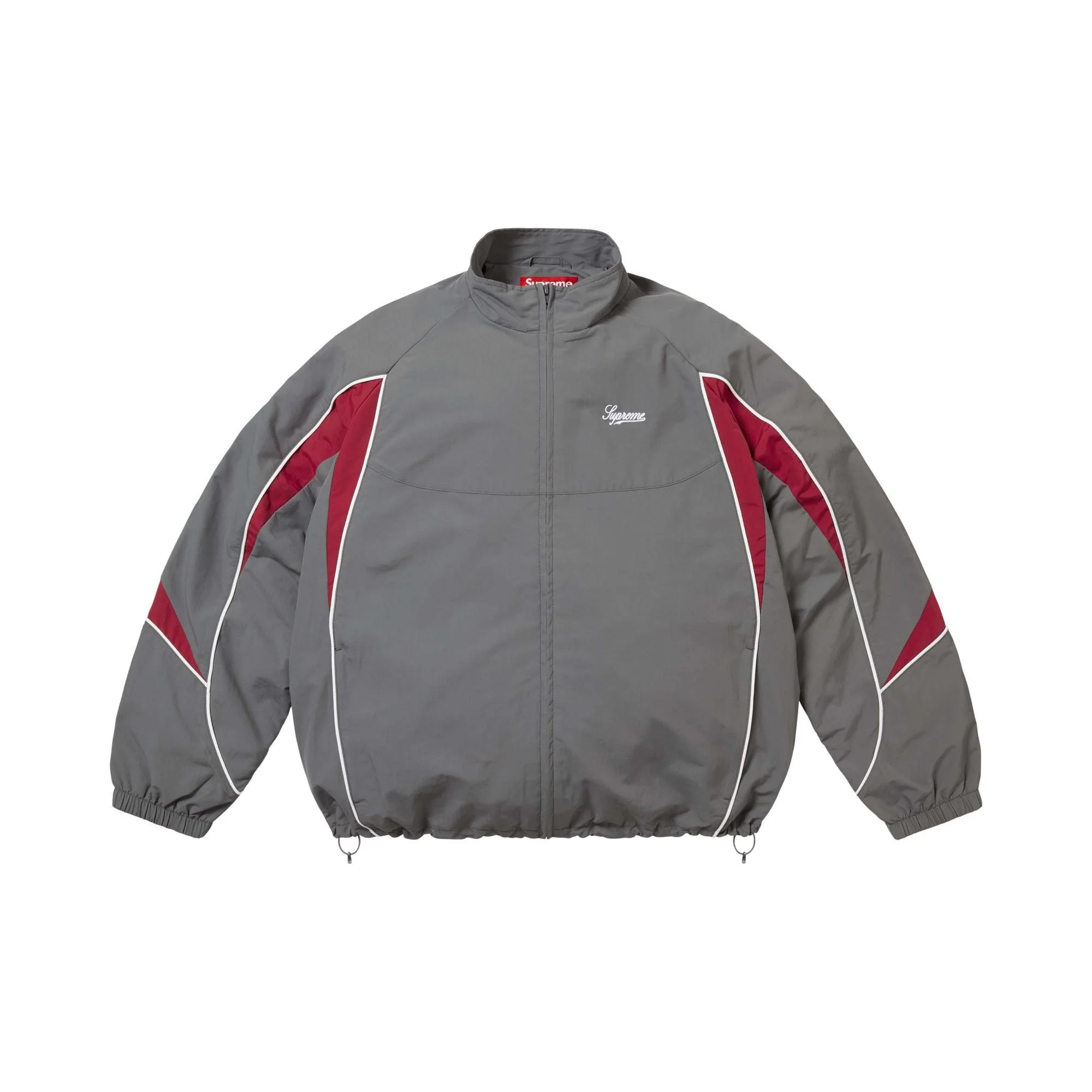 Supreme Contrast Piping Track Jacket 'Grey' - 1