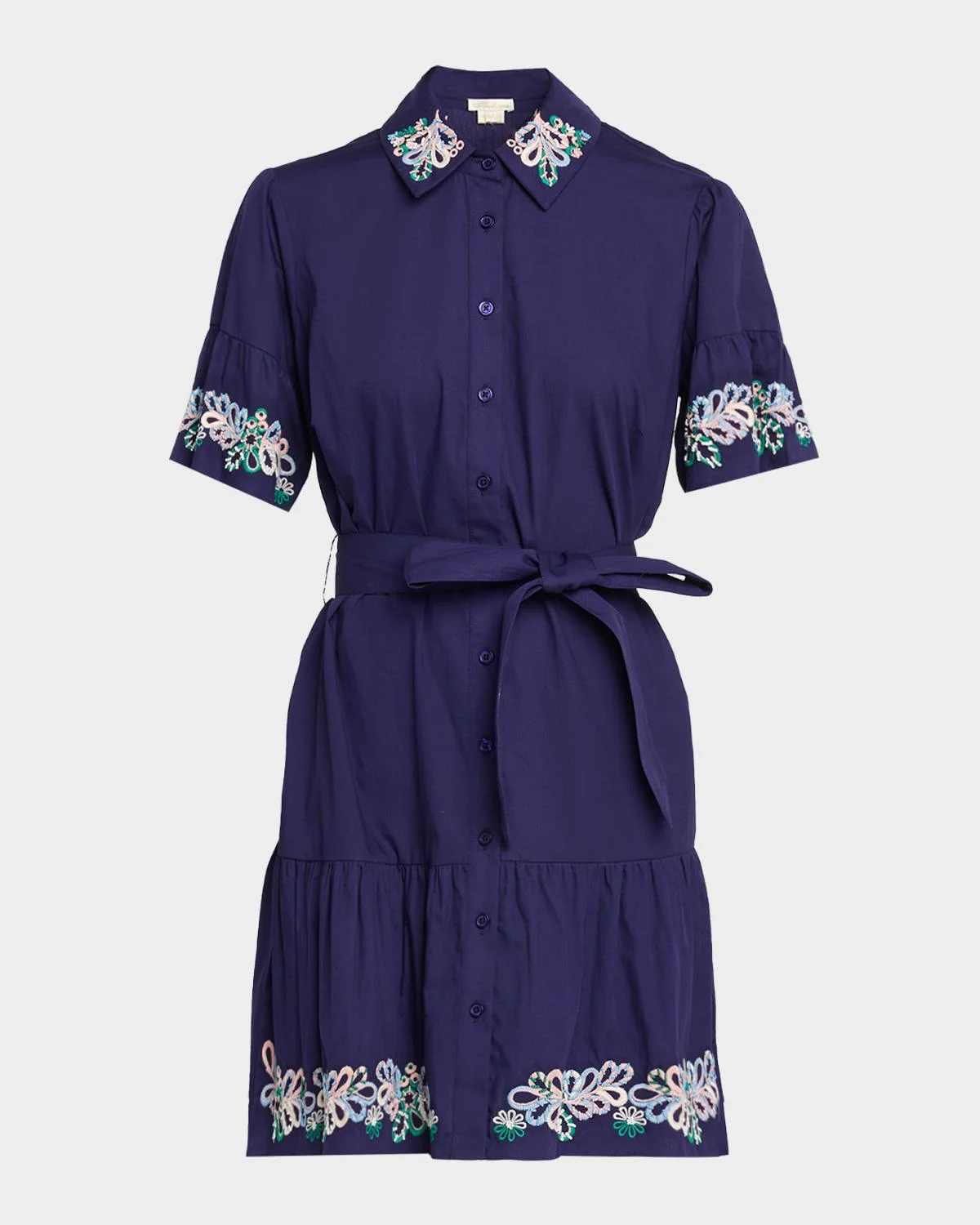 Lima Embroidered Flounce Cotton Mini Dress - 1