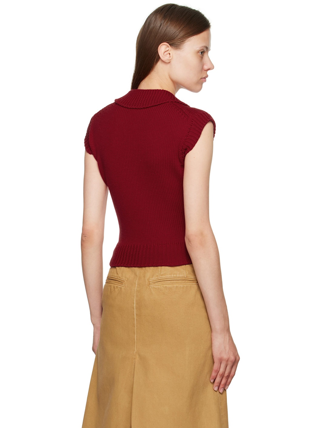 Red Intarsia Vest - 3