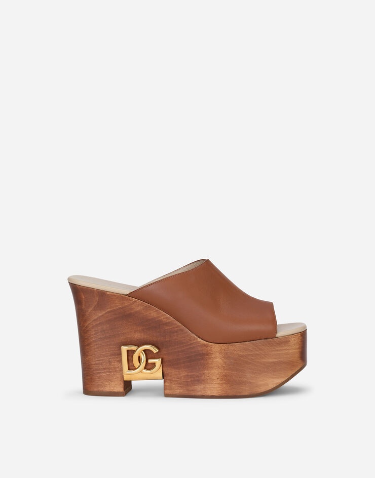 Calfskin wedges with DG logo - 1