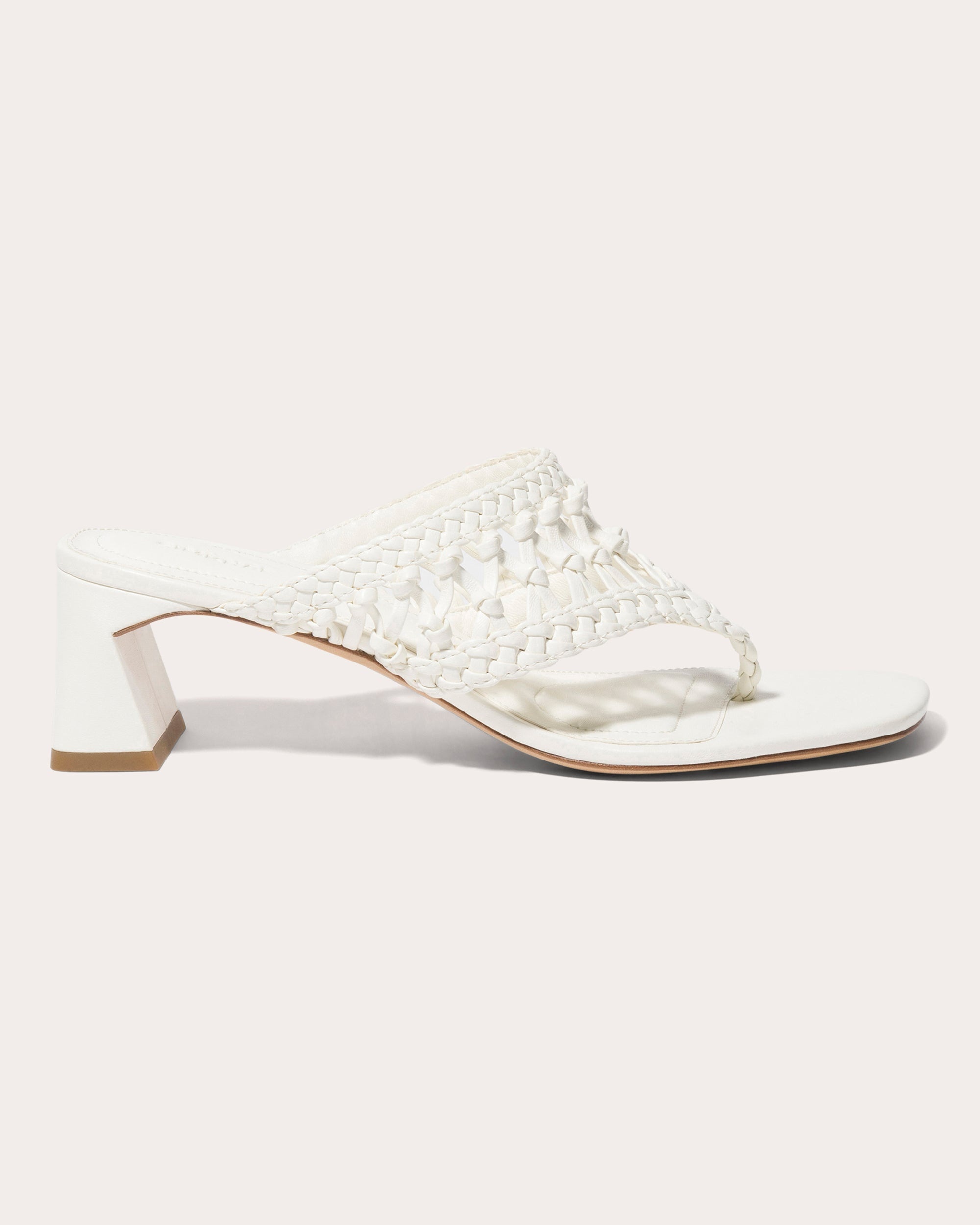 Alia Woven Leather Block-Heel Sandal - 1