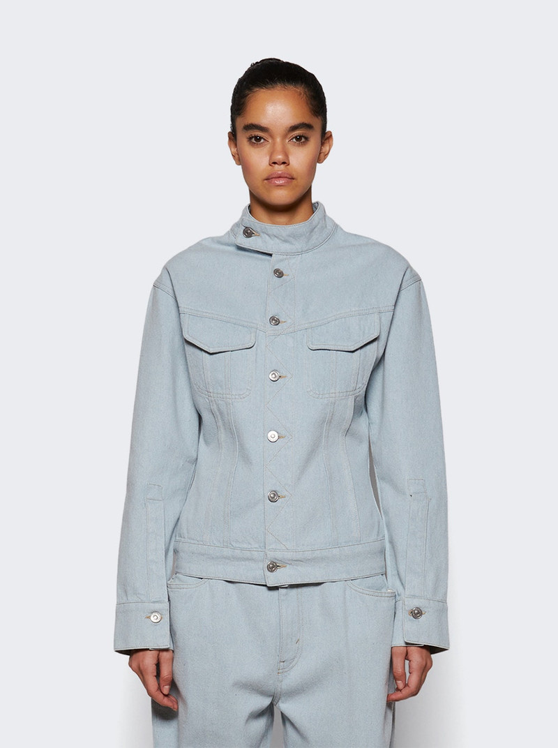 Victoria Beckham Sculptural Denim Jacket Light Blue outlook