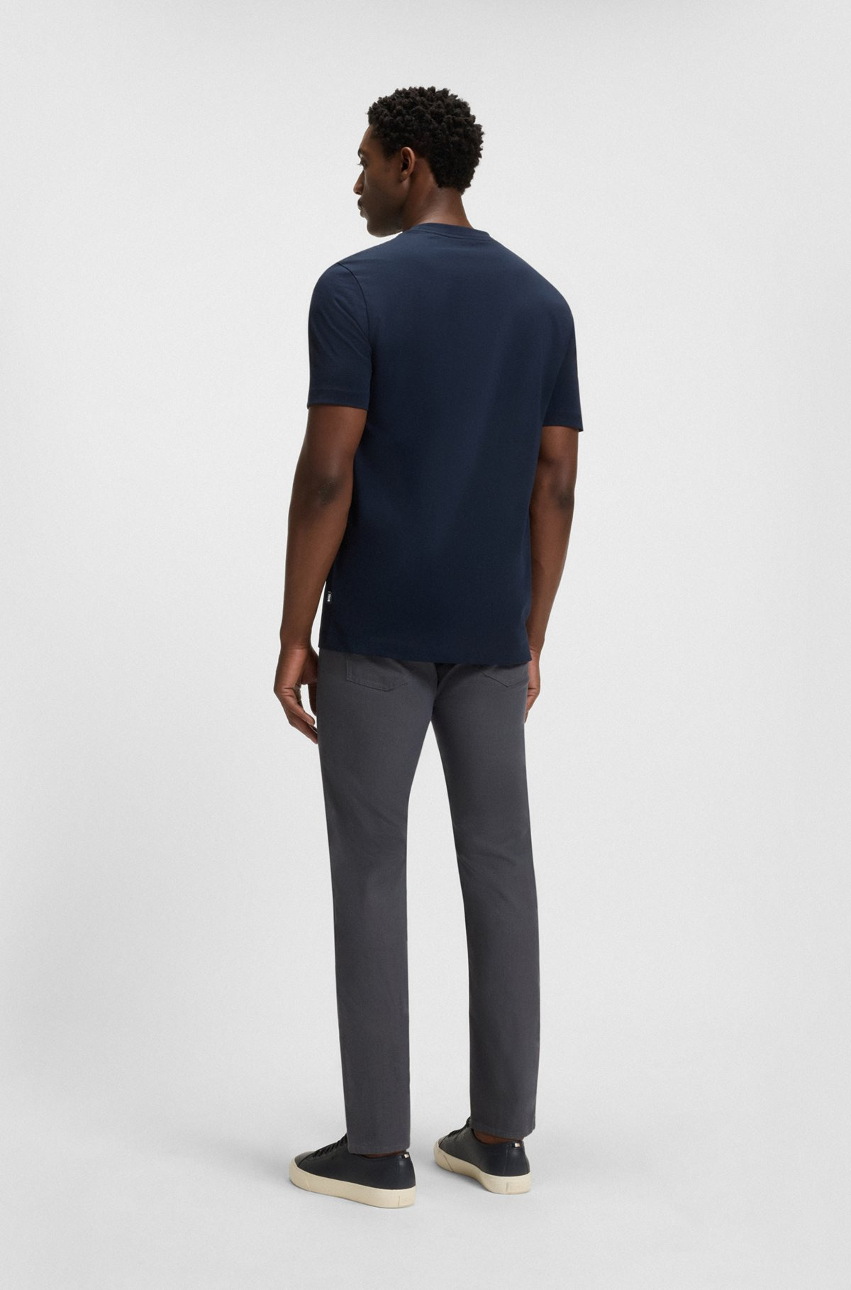 DELAWARE SLIM-FIT TROUSERS IN PATTERNED STRETCH COTTON - 4