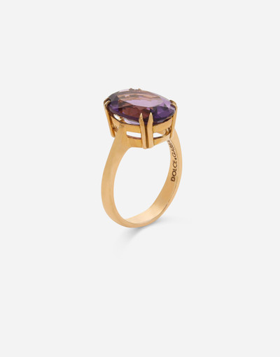 Dolce & Gabbana Anna ring in yellow 18kt gold with amethyst outlook