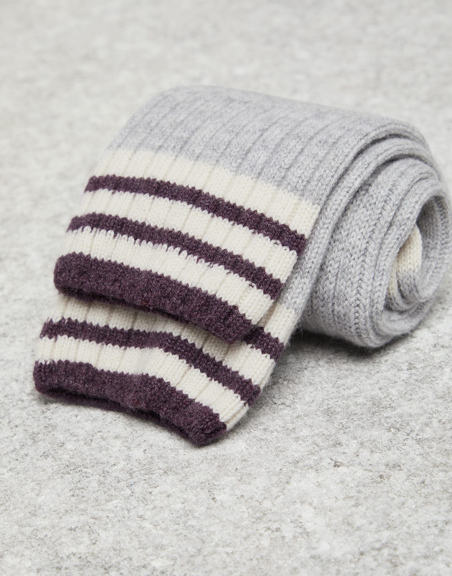 Cashmere rib knit socks - 2