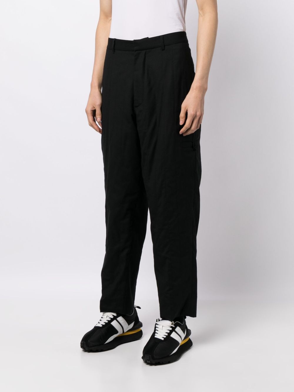 wool-blend tapered tailored trousers - 3