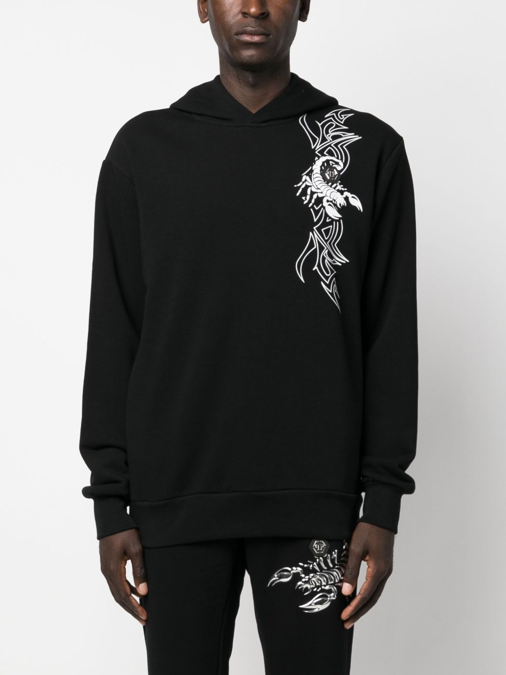 Scorpion graphic-print cotton hoodie - 3