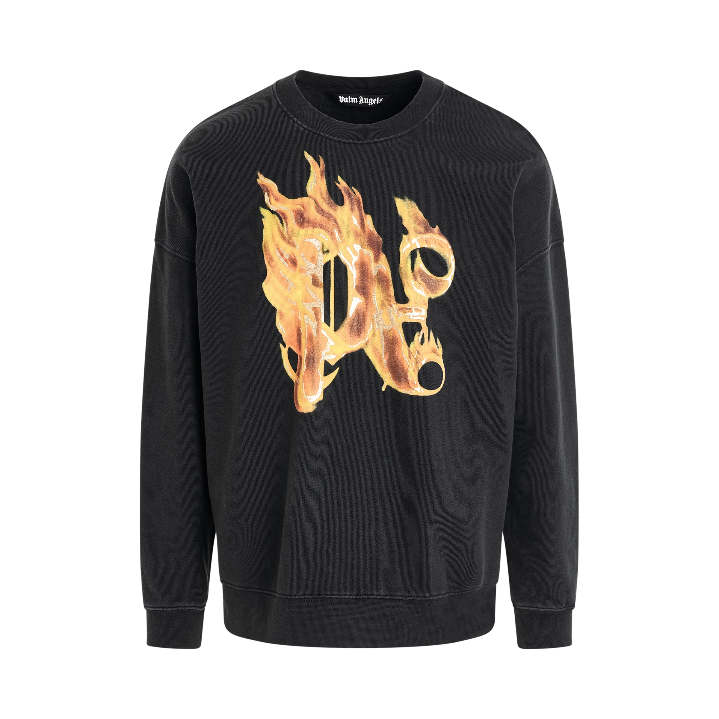 Burning Monogram Sweatshirt in Black/Gold - 1