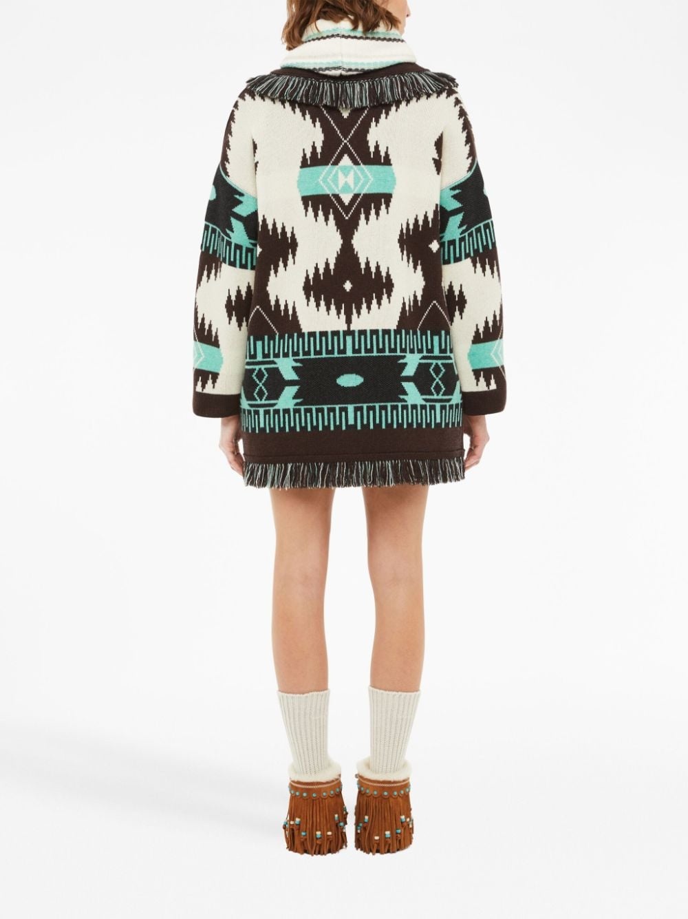 Icon Jacquard fringed cardigan - 5