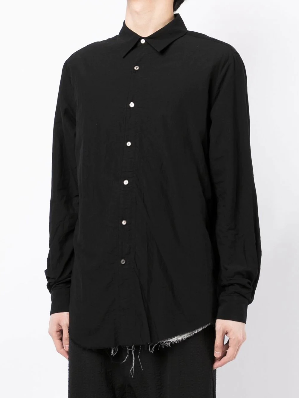 button-up raw-edge shirt - 3