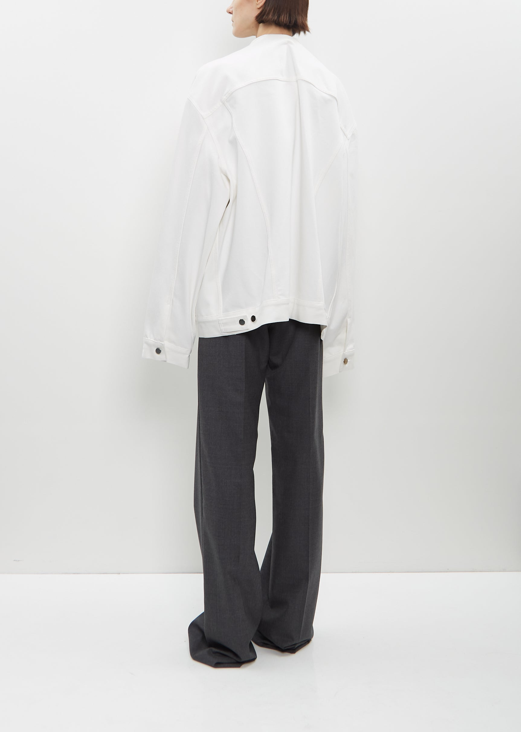 Denim Jacket with Inserted Collar - 3