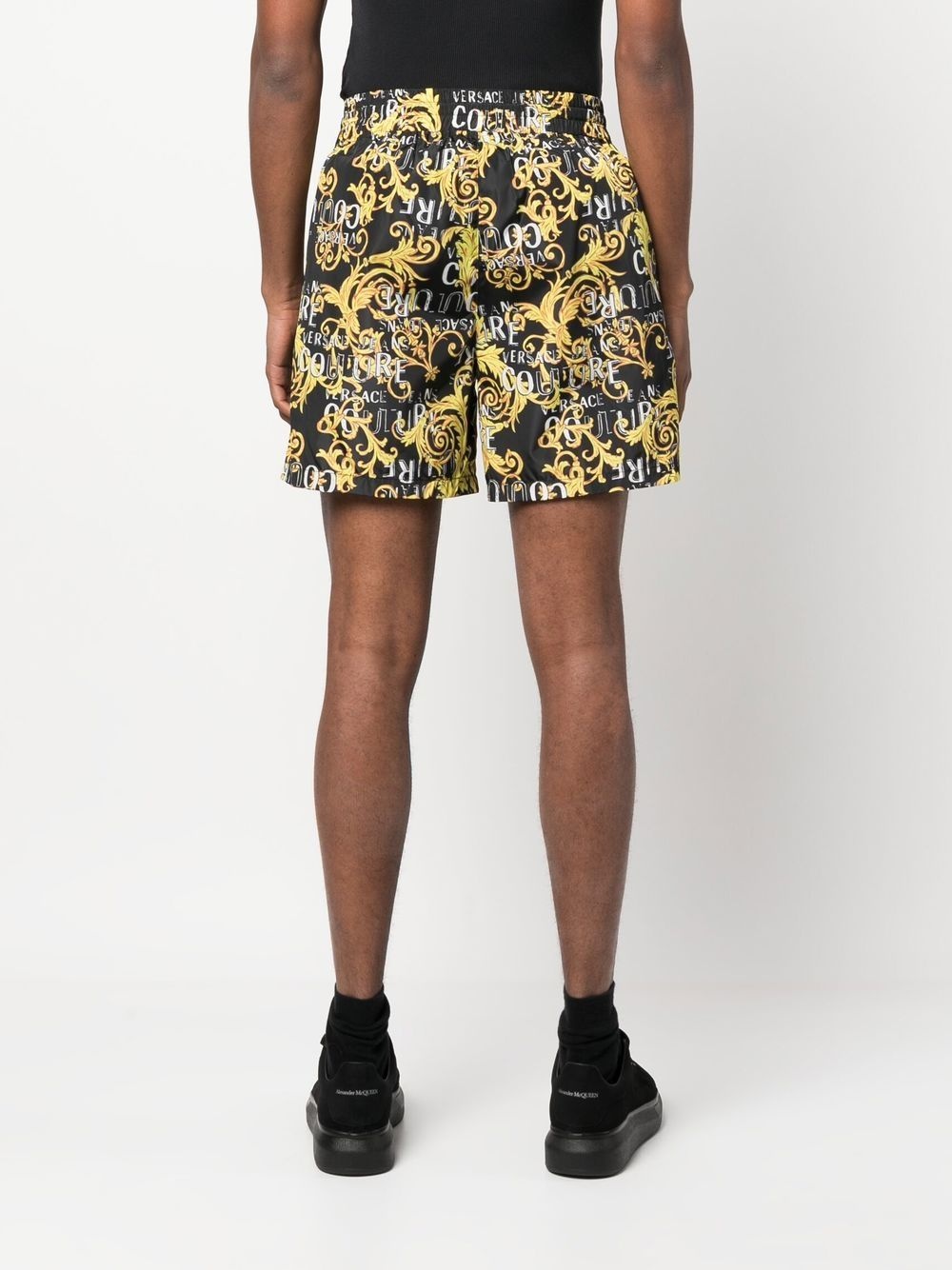 Baroque-print track shorts - 4