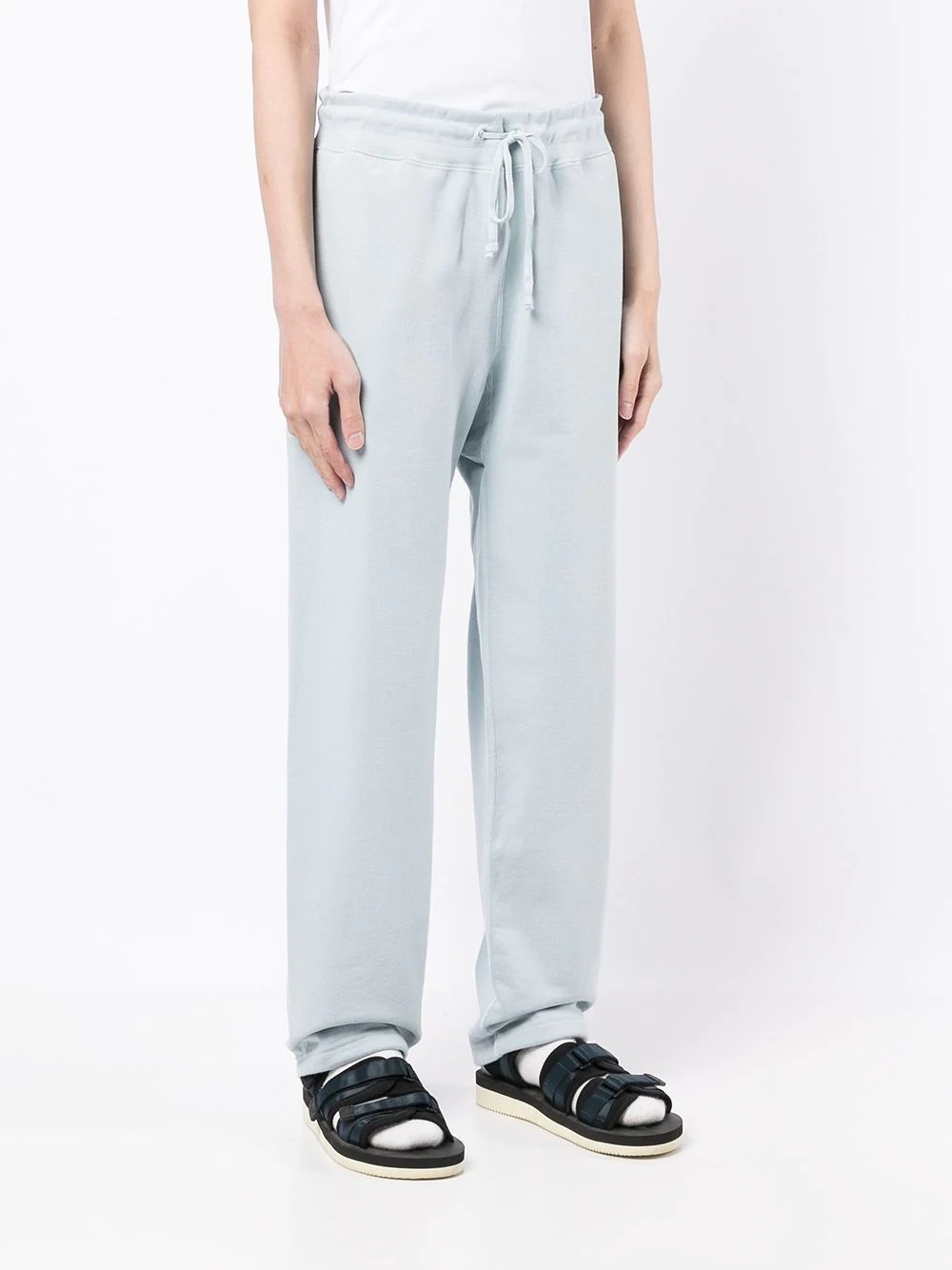 cotton straight leg track pants - 4