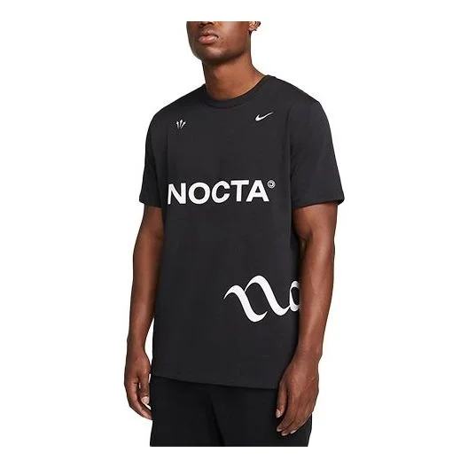 Men's Nike Alphabet Logo Printing Round Neck Short Sleeve Black T-Shirt DM1724-010 - 1