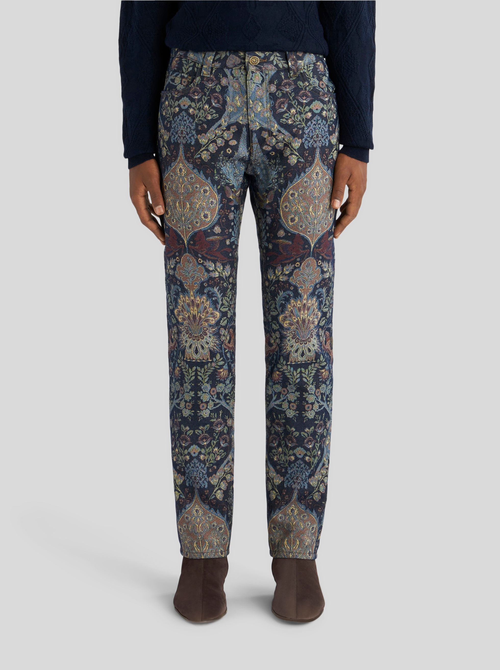 JACQUARD JEANS WITH FIGURATIVE DESIGN - 2