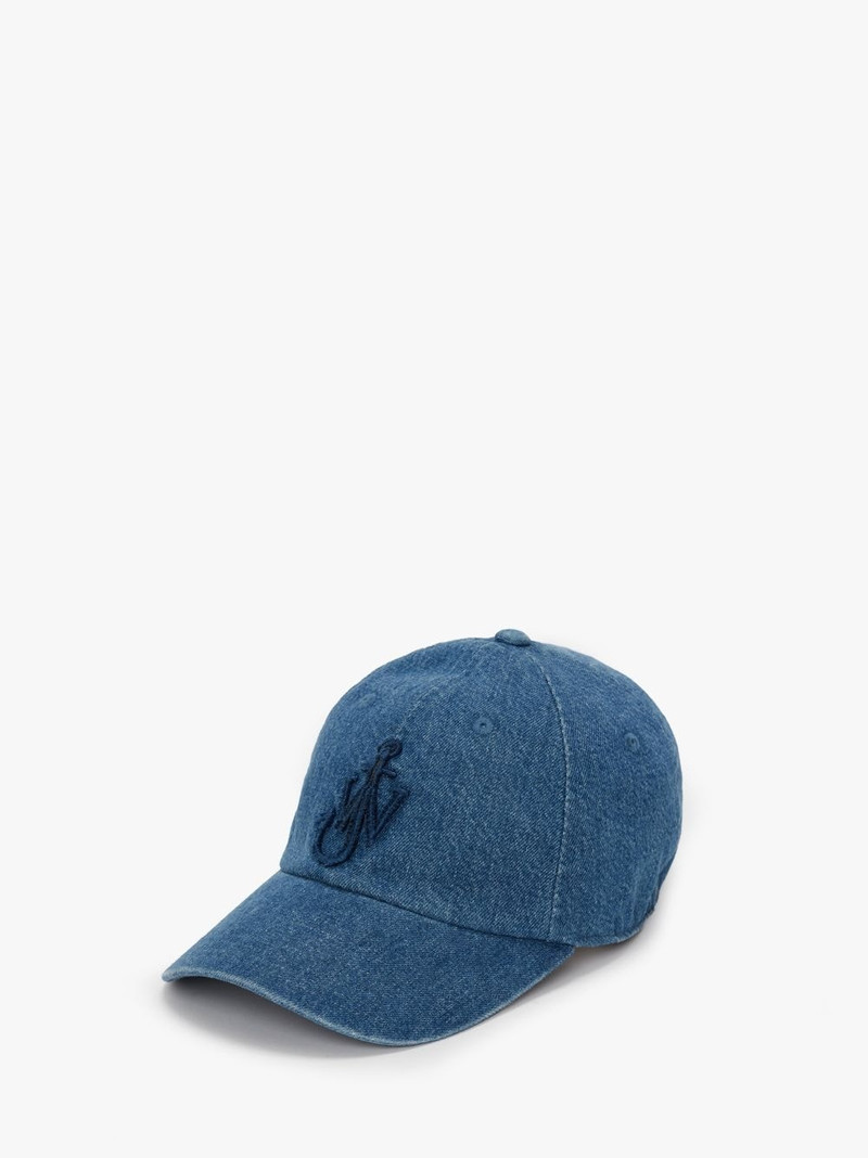 JW Anderson VELVEL PRINTED DENIM BASEBALL CAP WITH ANCHOR LOGO outlook