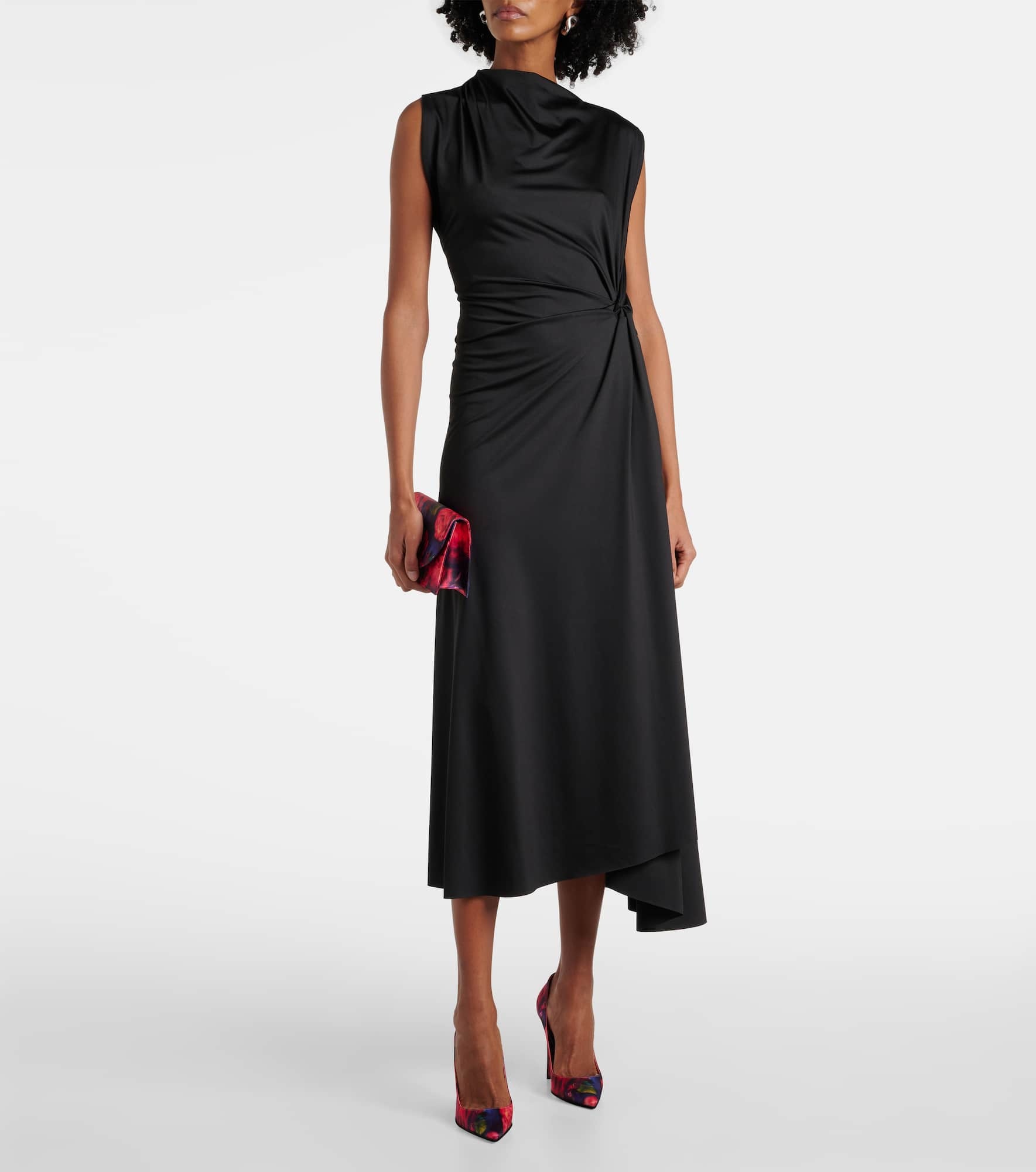 Loubi54 floral satin crêpe clutch - 5