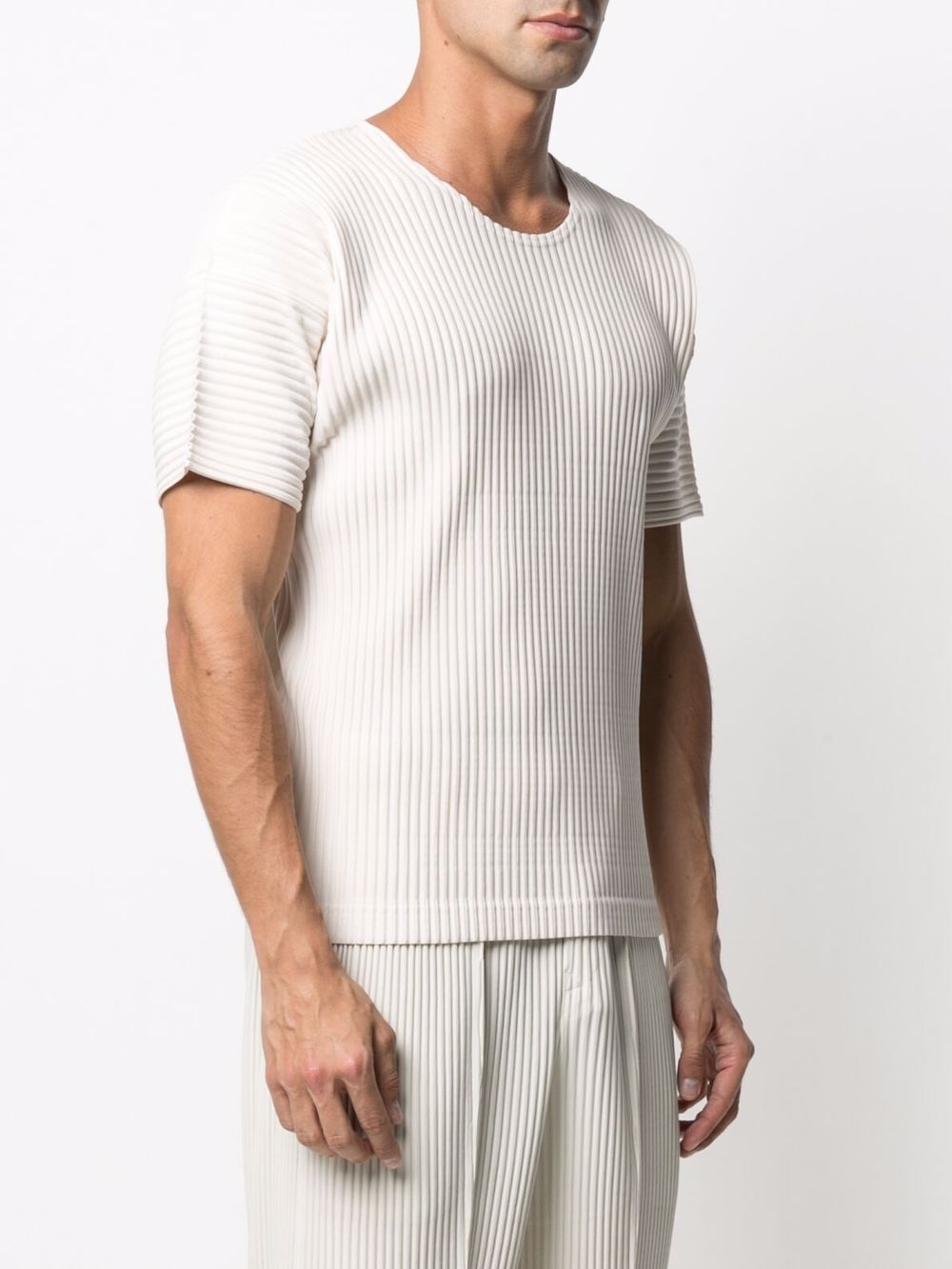 pleated crew-neck T-shirt - 3