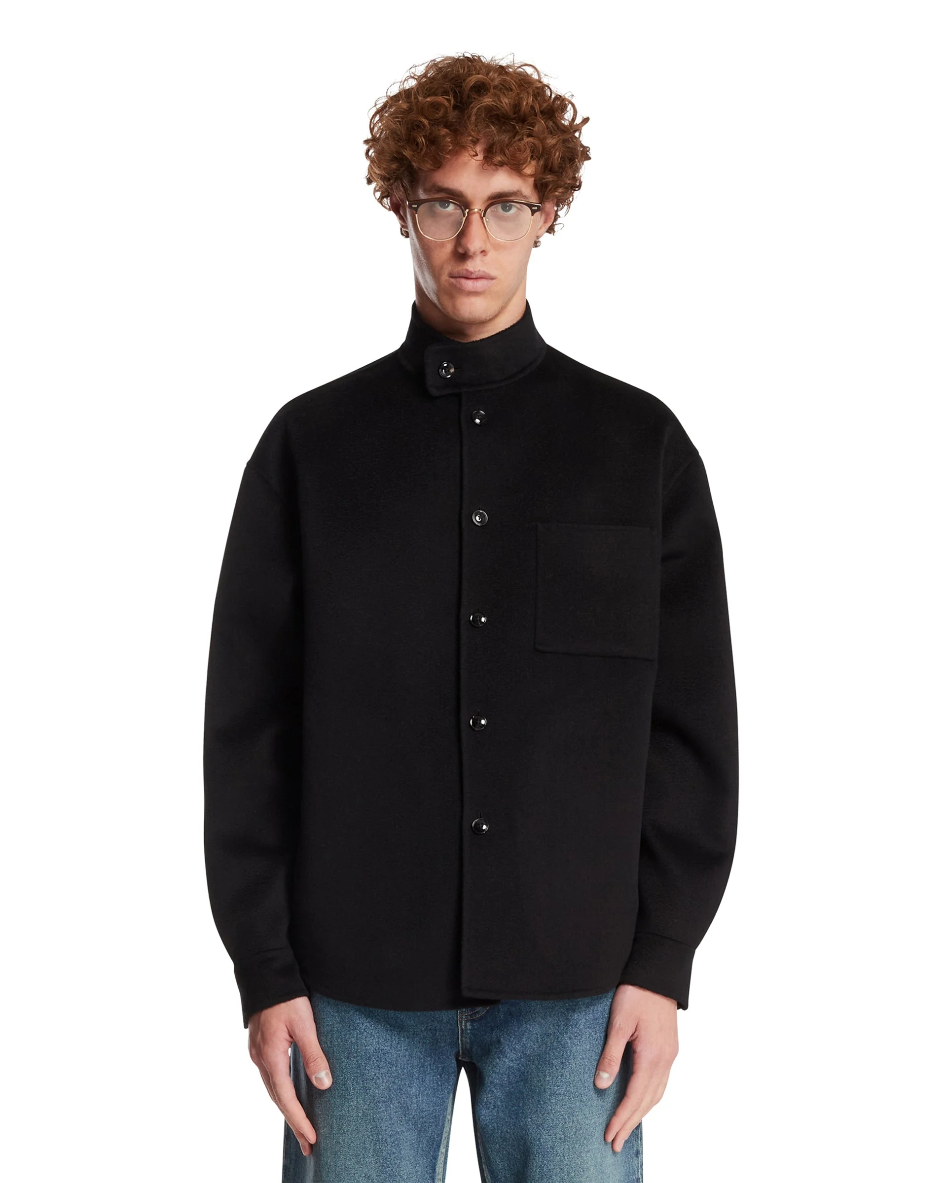 Black Cashmere Overshirt - 1