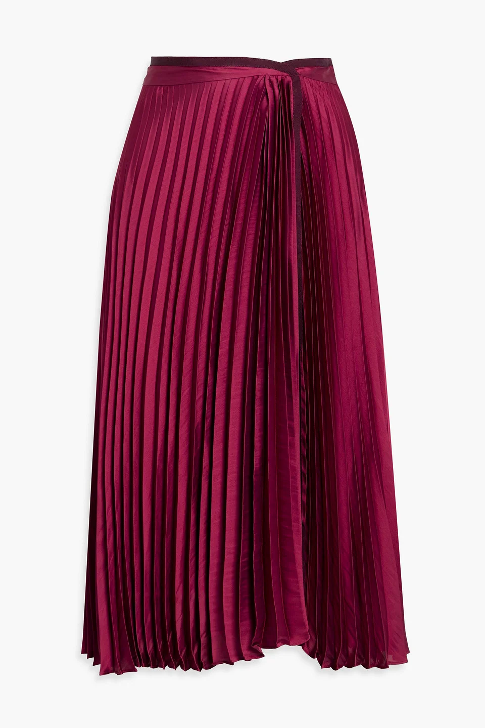 Liriel pleated charmeuse midi skirt - 1