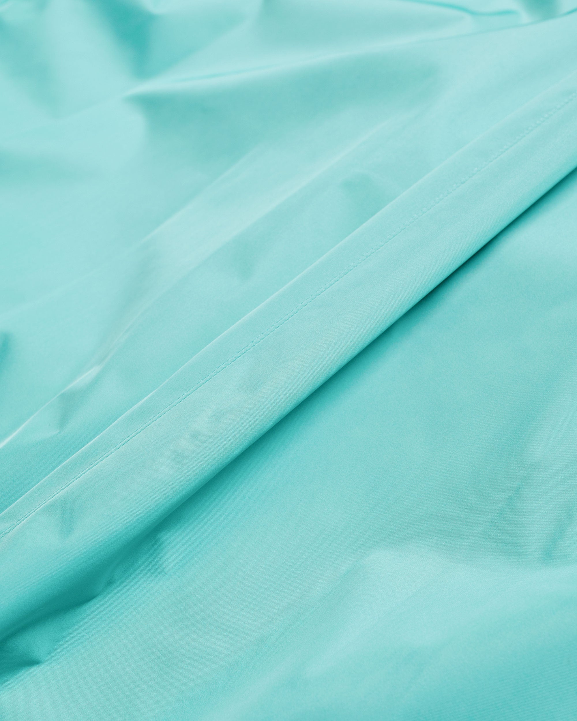 Hard Twist Polyester Satin Laminate Zip Blouson Turquoise Blue - 7