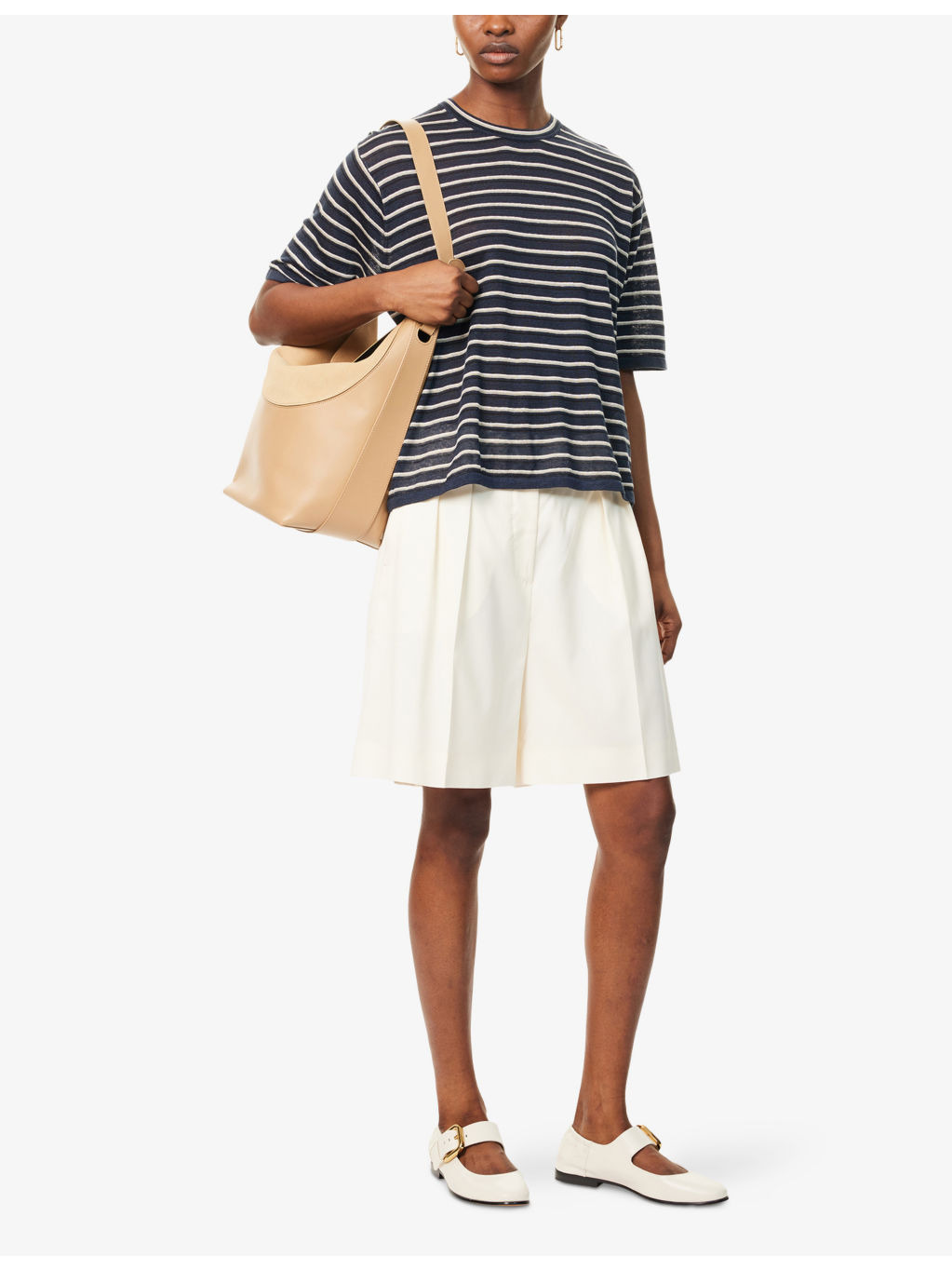 Striped Boyfriend Linen-Blend Knitted T-Shirt - 2