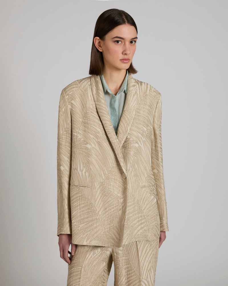 SLOWEAR Wide fit jacket in raised viscose jacquard outlook