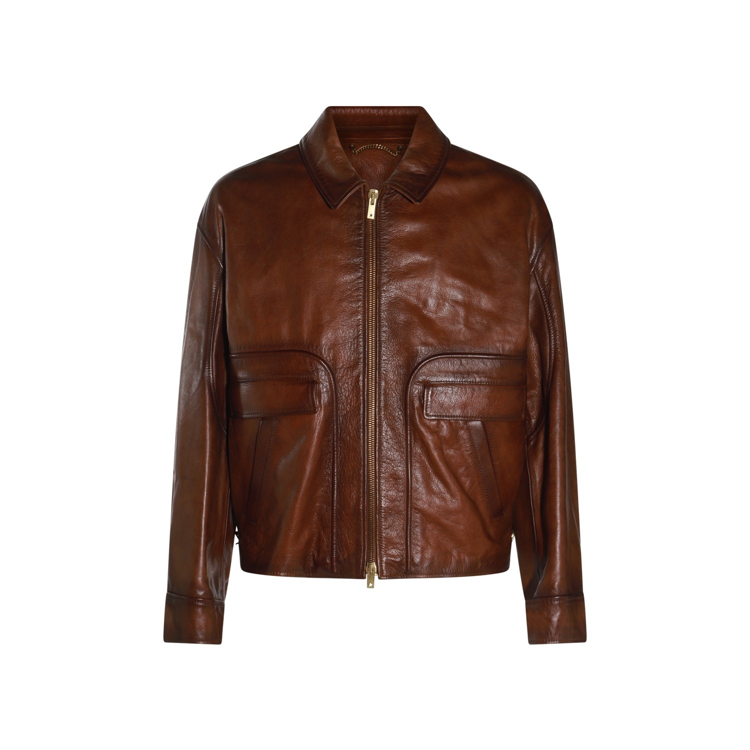 DARK BROWN LEATHER JACKETS - 1