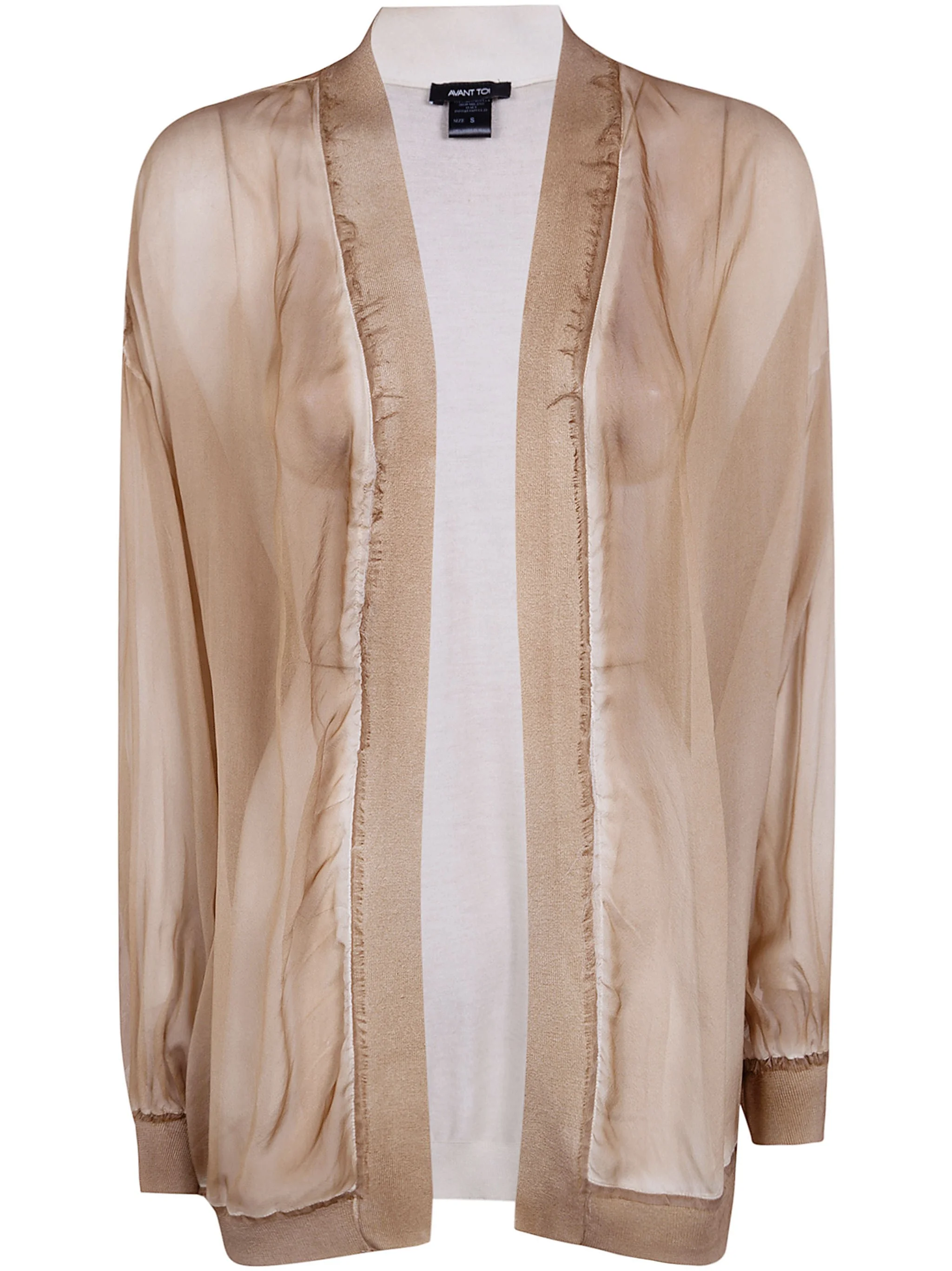 Hand Painted Chiffon Cardigan With Pure Silk Fine Back And E - 1