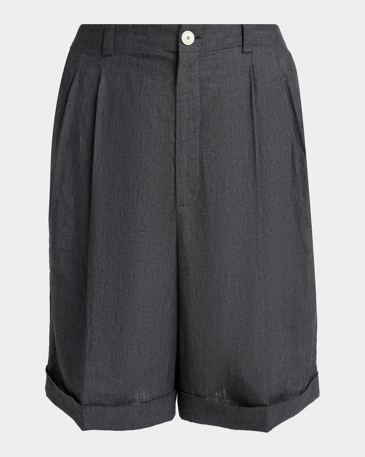 Men's Linen Micro-Stripe Le Shorts - 1