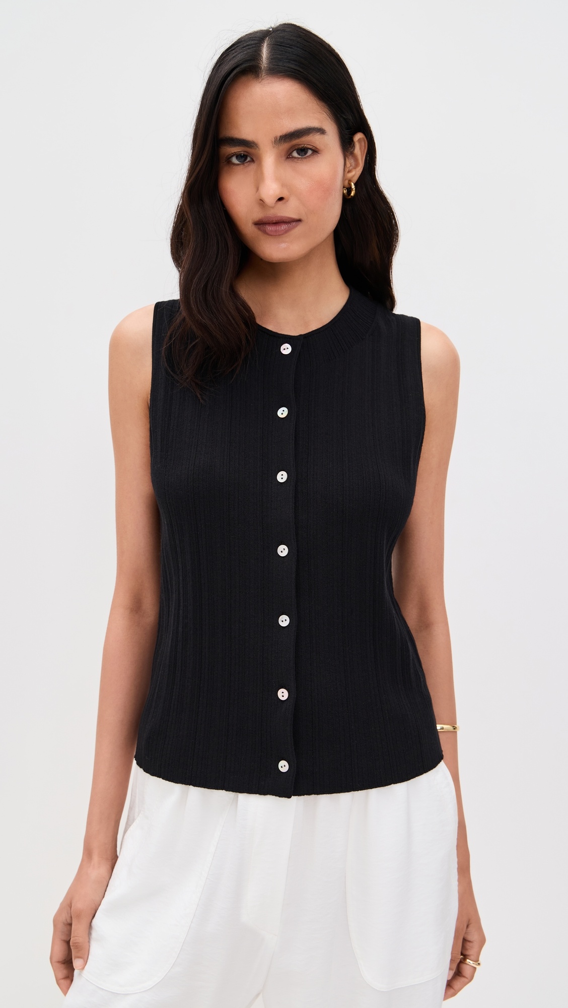 Button Up Sweater Shell - 6