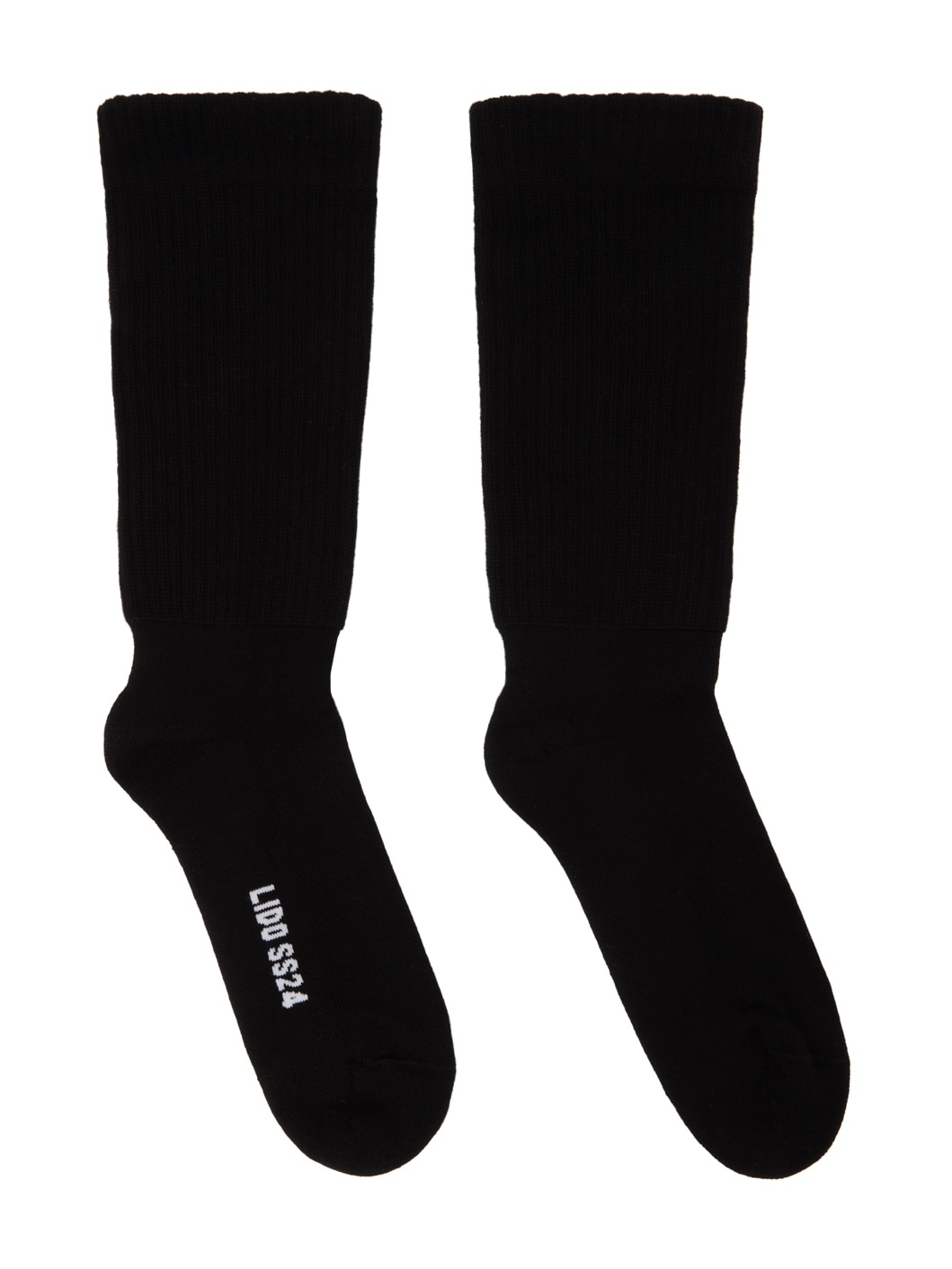 Black Mid Calf Socks - 1
