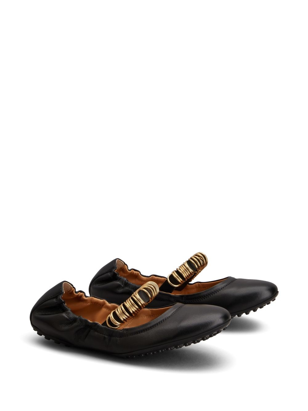 ring-detail ballerina shoes - 2