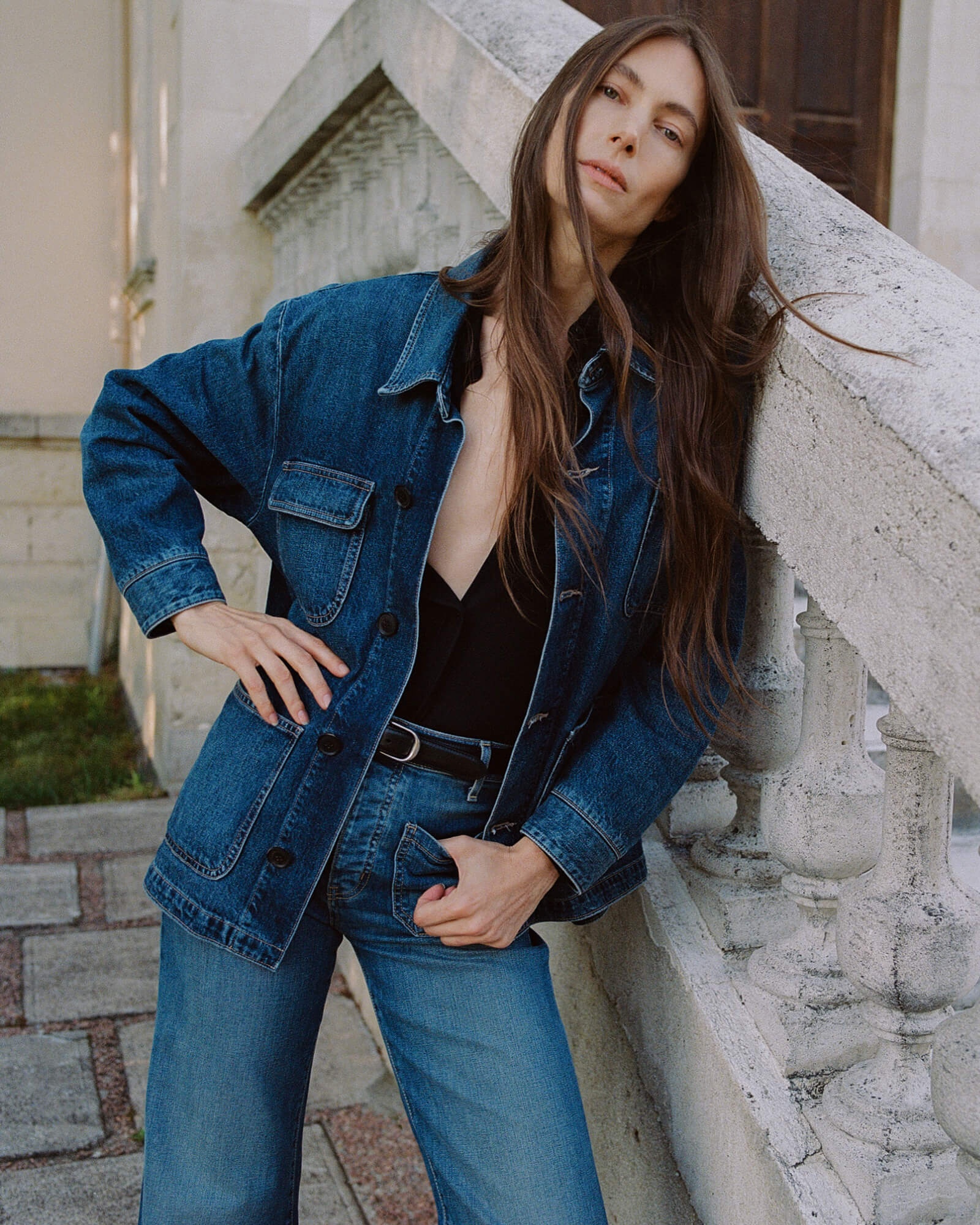 NILI LOTAN ALASTAIR DENIM JACKET | REVERSIBLE